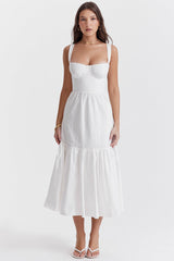 West Coast Vacation Eyelet Midi Dress