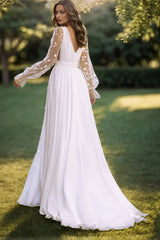 Whispering Love Long Sleeve A-Line Wedding Dress