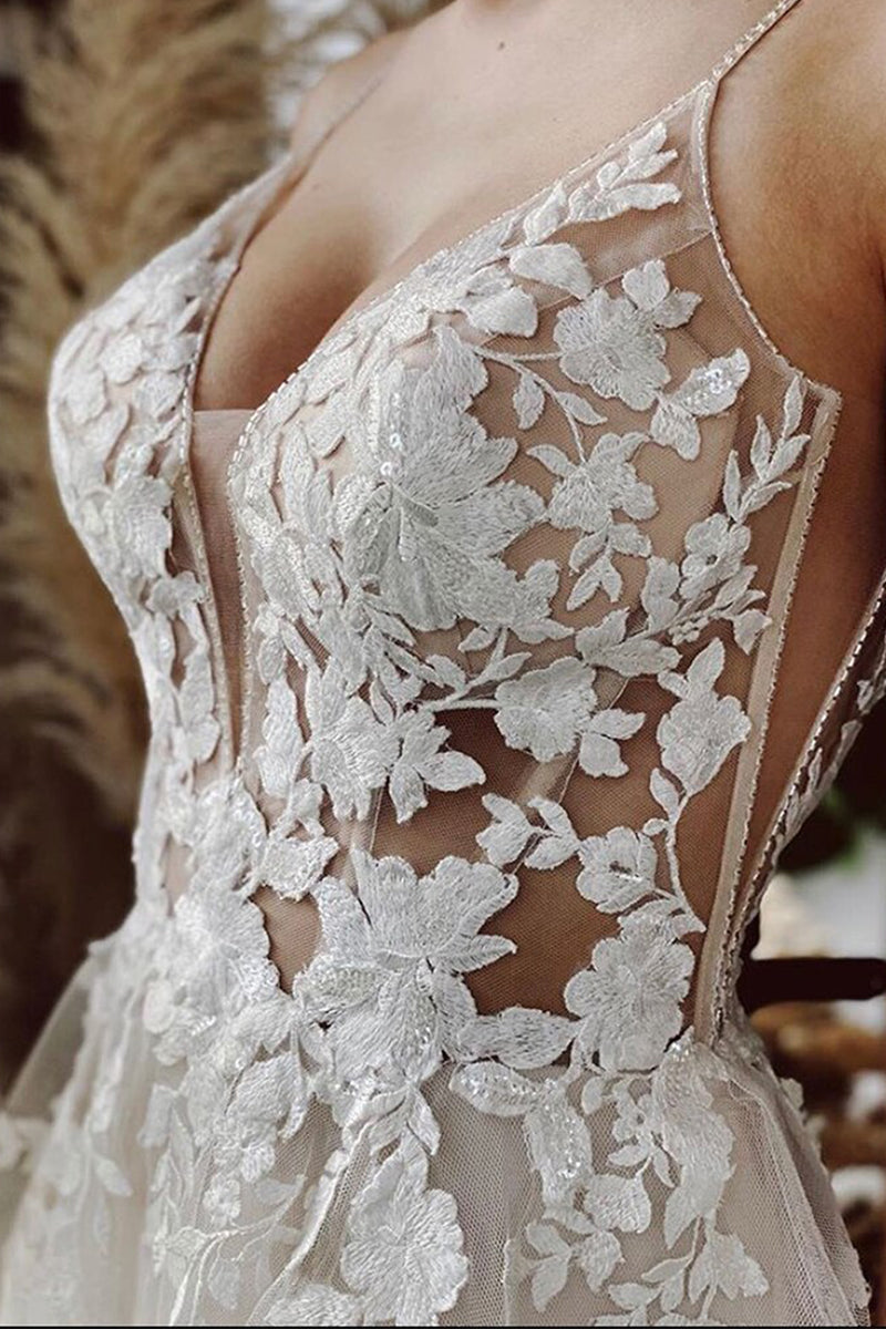 Whitney Court Train Lace Wedding Dress