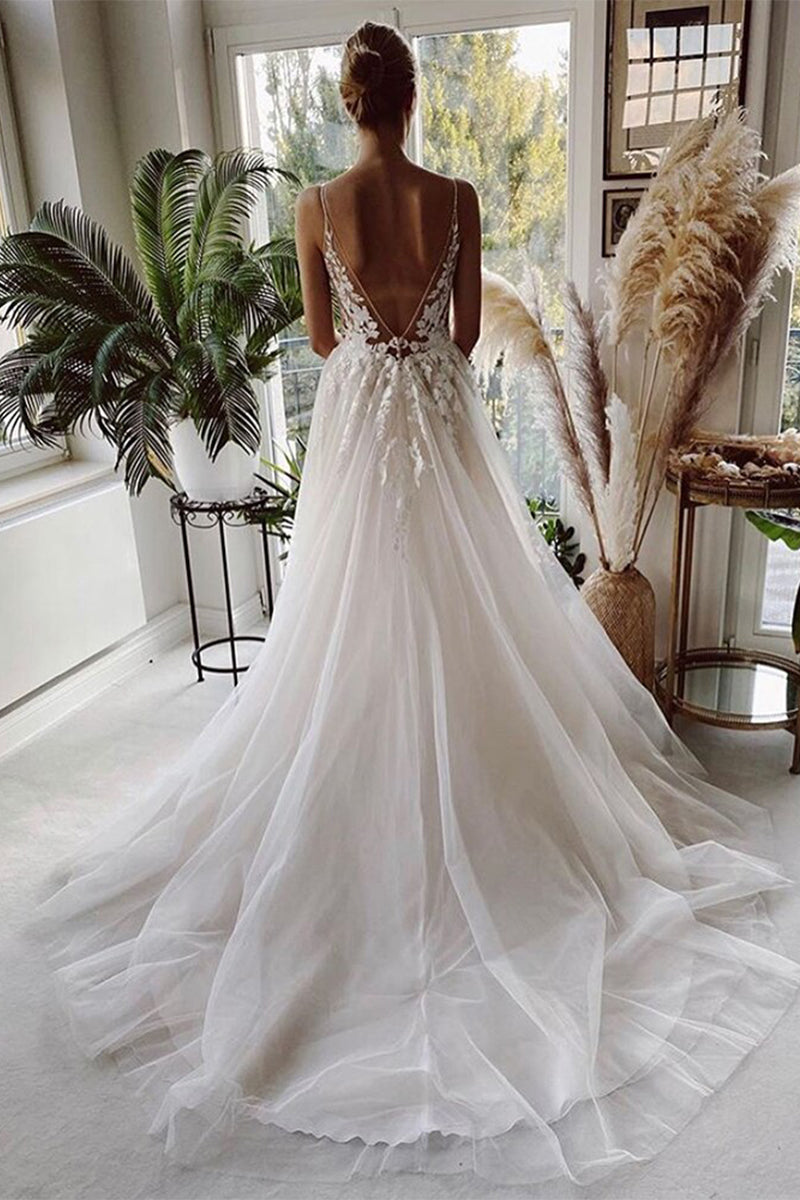 Whitney Court Train Lace Wedding Dress