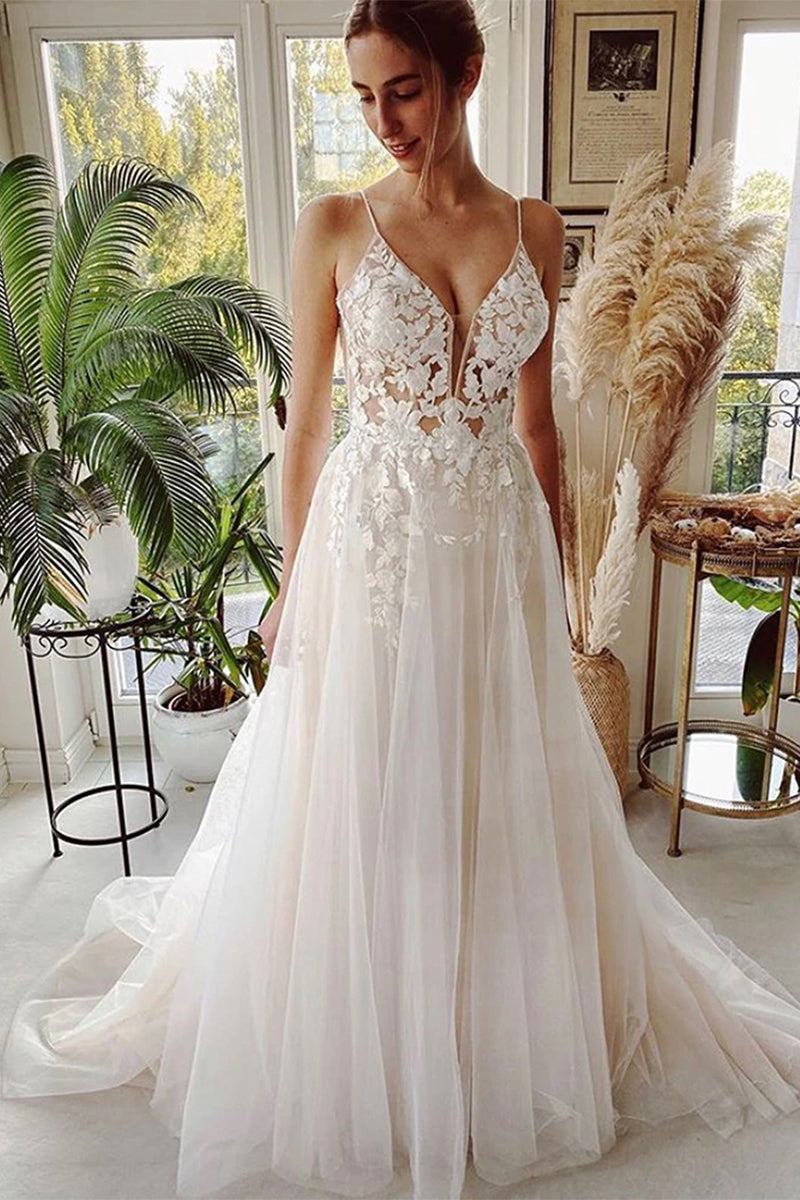 Whitney Court Train Lace Wedding Dress