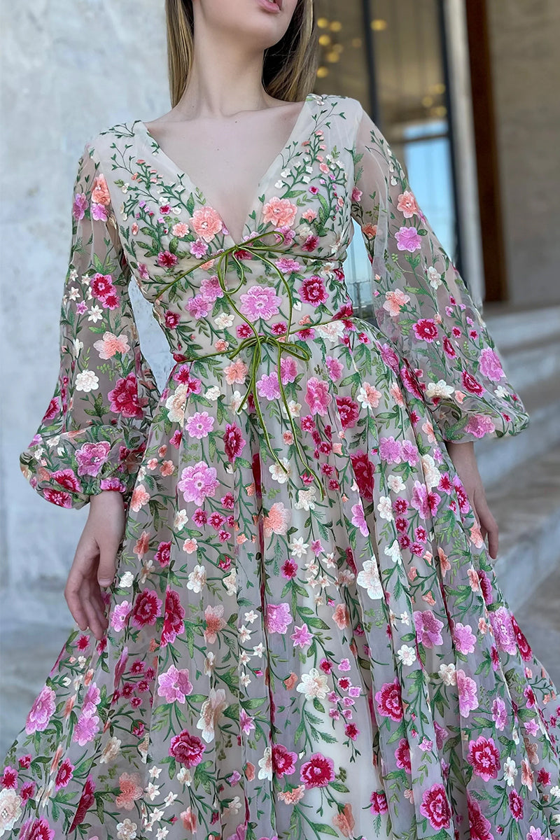 Wildflower Romance Embroidered Maxi Dress