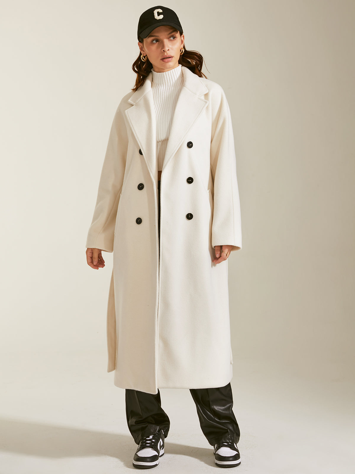 Double Breasted Notch Lapel Overcoat