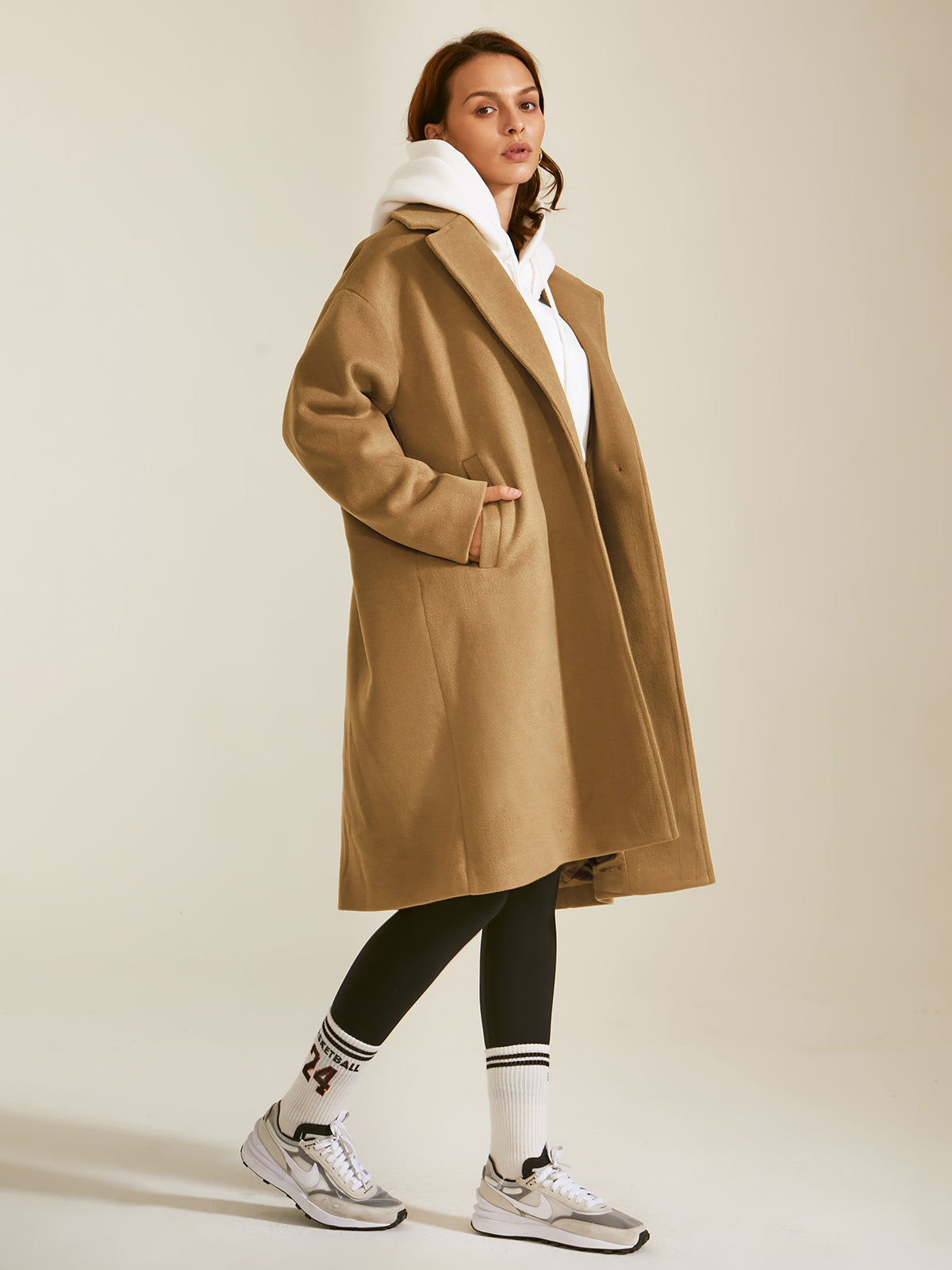 Oversized Lapel Wool Overcoat