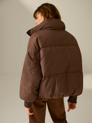 Drop Shoulder Zip Up Puffer Jacket