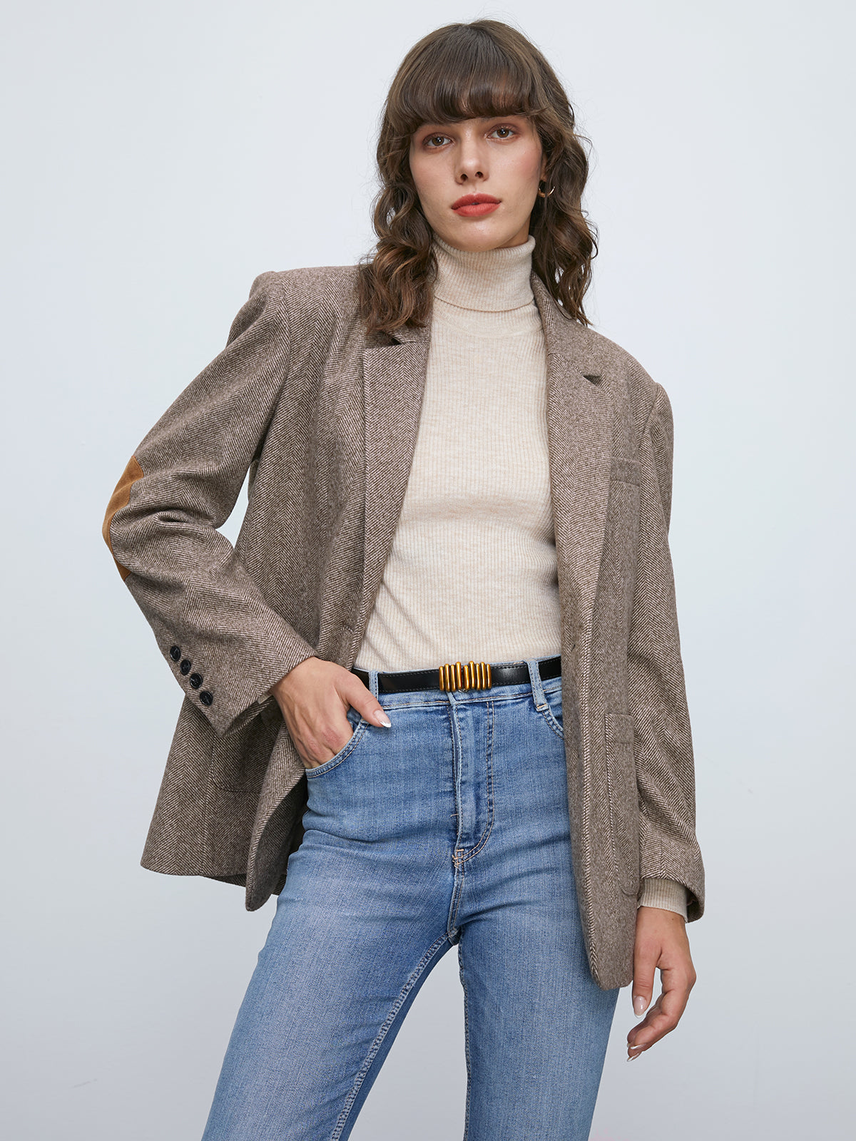 Wool Elbow Patch Blazer