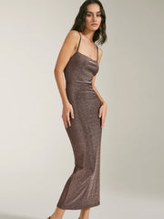 Long Glitter Sequined Strap Dress