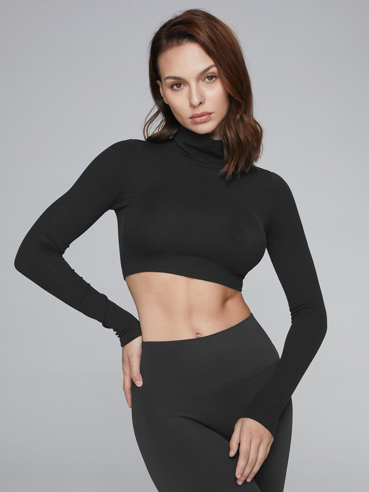 Cropped Long Sleeve Turtleneck