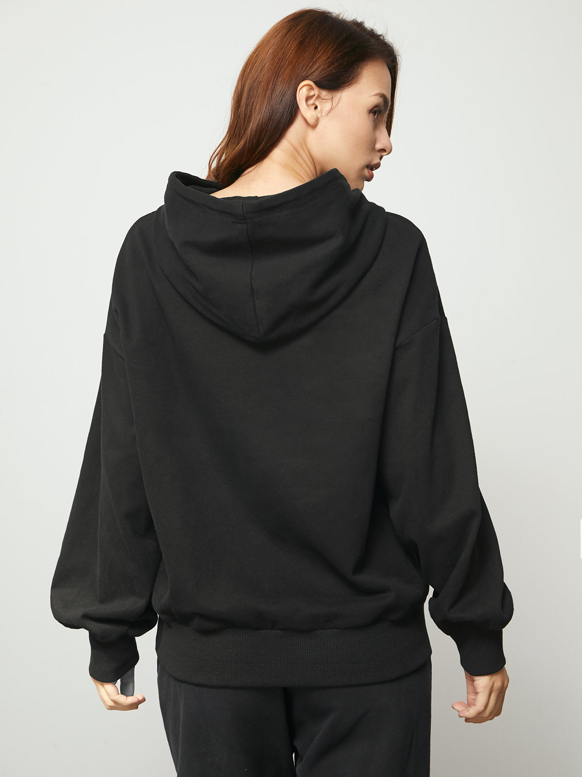 Street Essential - Oversized Text Print Hoodie Sweatshirt