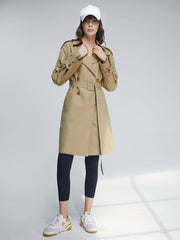 Mid Length Double Breasted Lightweight Trench Coat
