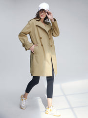 Mid Length Double Breasted Lightweight Trench Coat