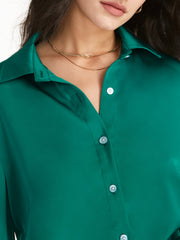 Collared Button Up Emerald Green Shirt
