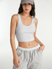 Cropped Light Ribbed Sports Tank Top