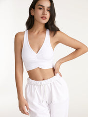 Petal Ruche Cropped Tank Top