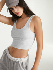 Cropped Light Ribbed Sports Tank Top