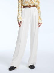 High Waisted Semi-sheer Wide Leg Trousers