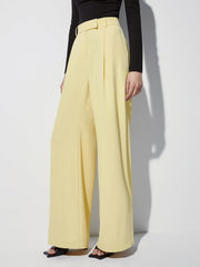 High Waisted Wide Leg Pleat Front Trousers