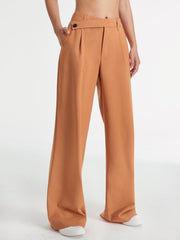 Mid Rise Solid Colored 90s Loose Fit Trousers