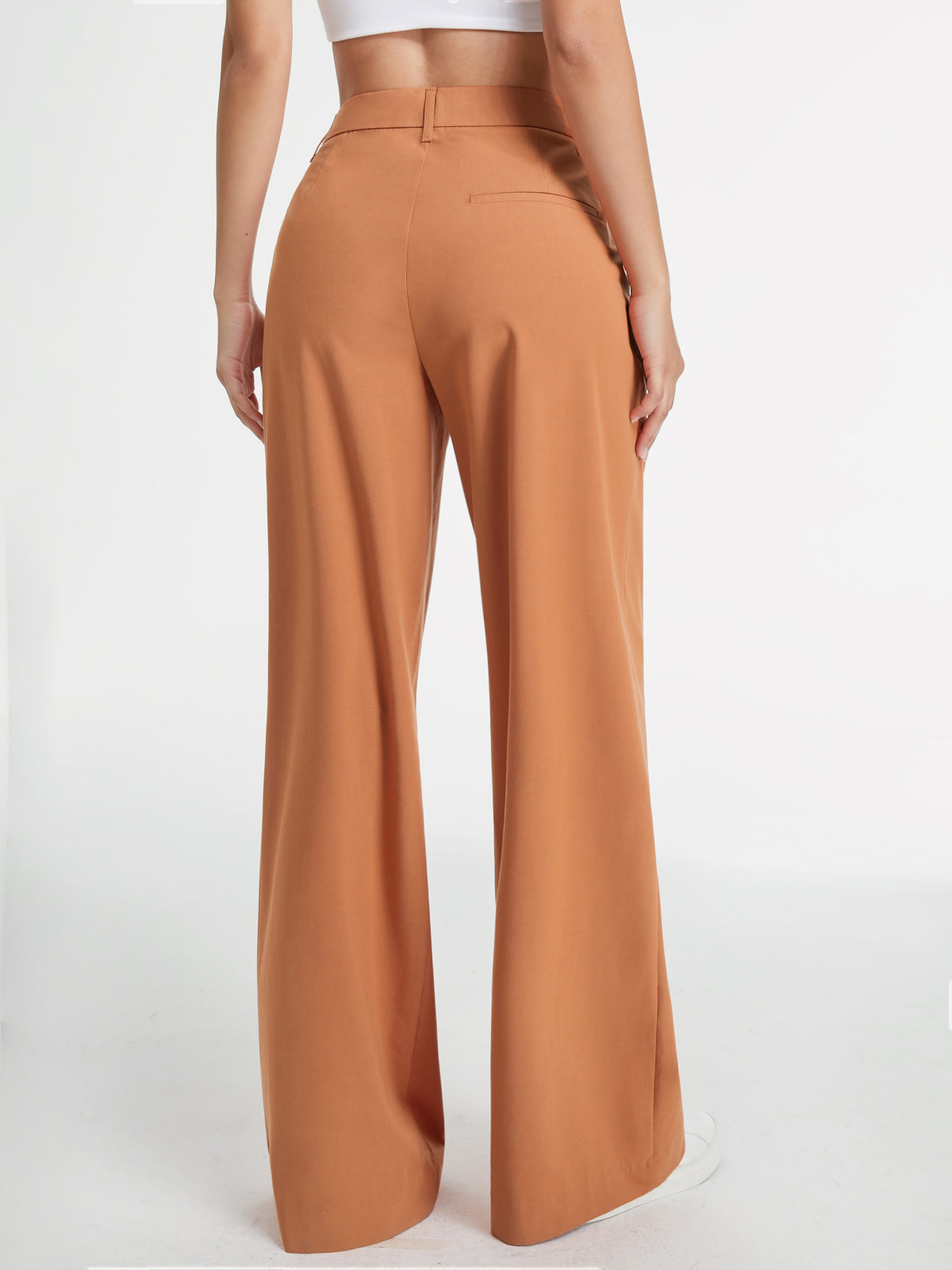 Mid Rise Solid Colored 90s Loose Fit Trousers