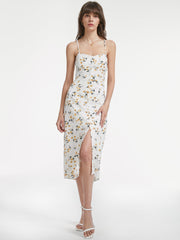 Coneflower Garden Slit Midi Dress