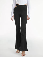 High Waisted Cutout Ring Belt Pants