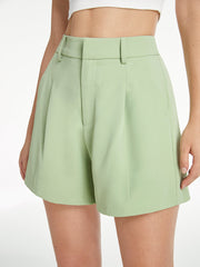 High Waisted Pastel Trouser Shorts