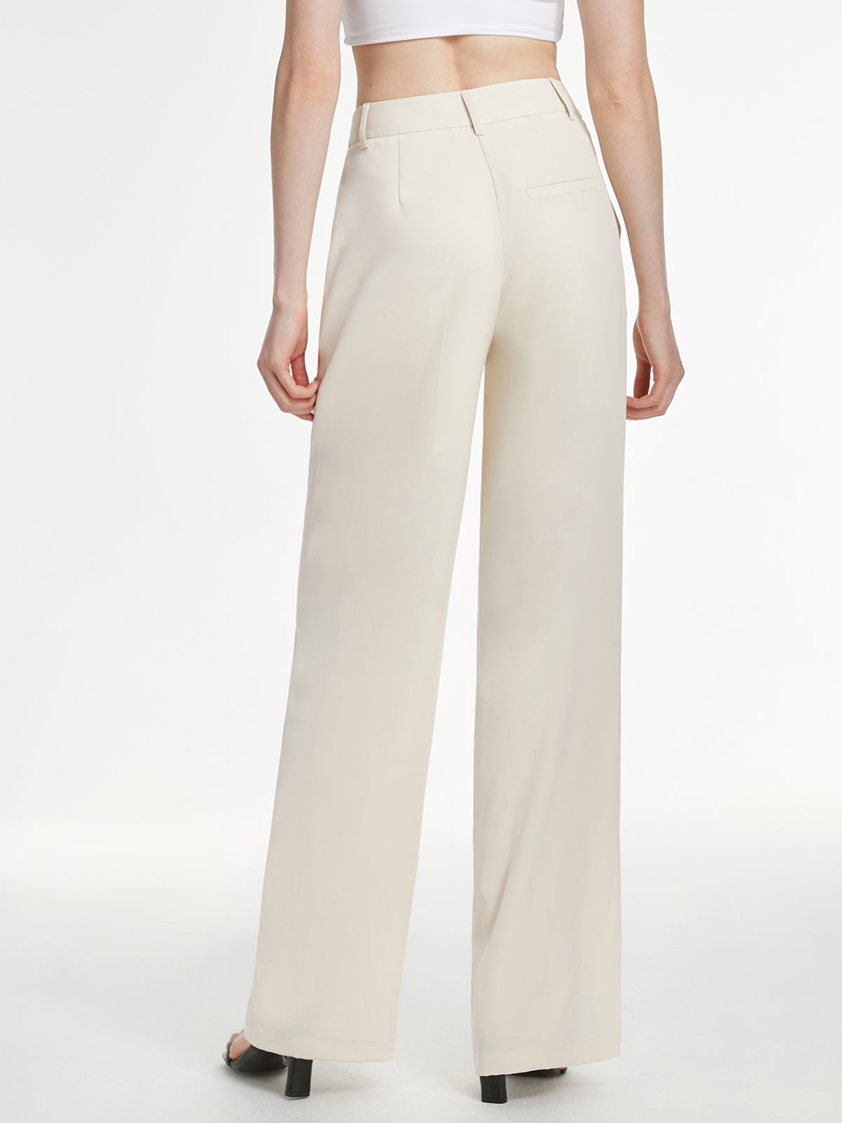 High Waisted Straight Leg Trousers