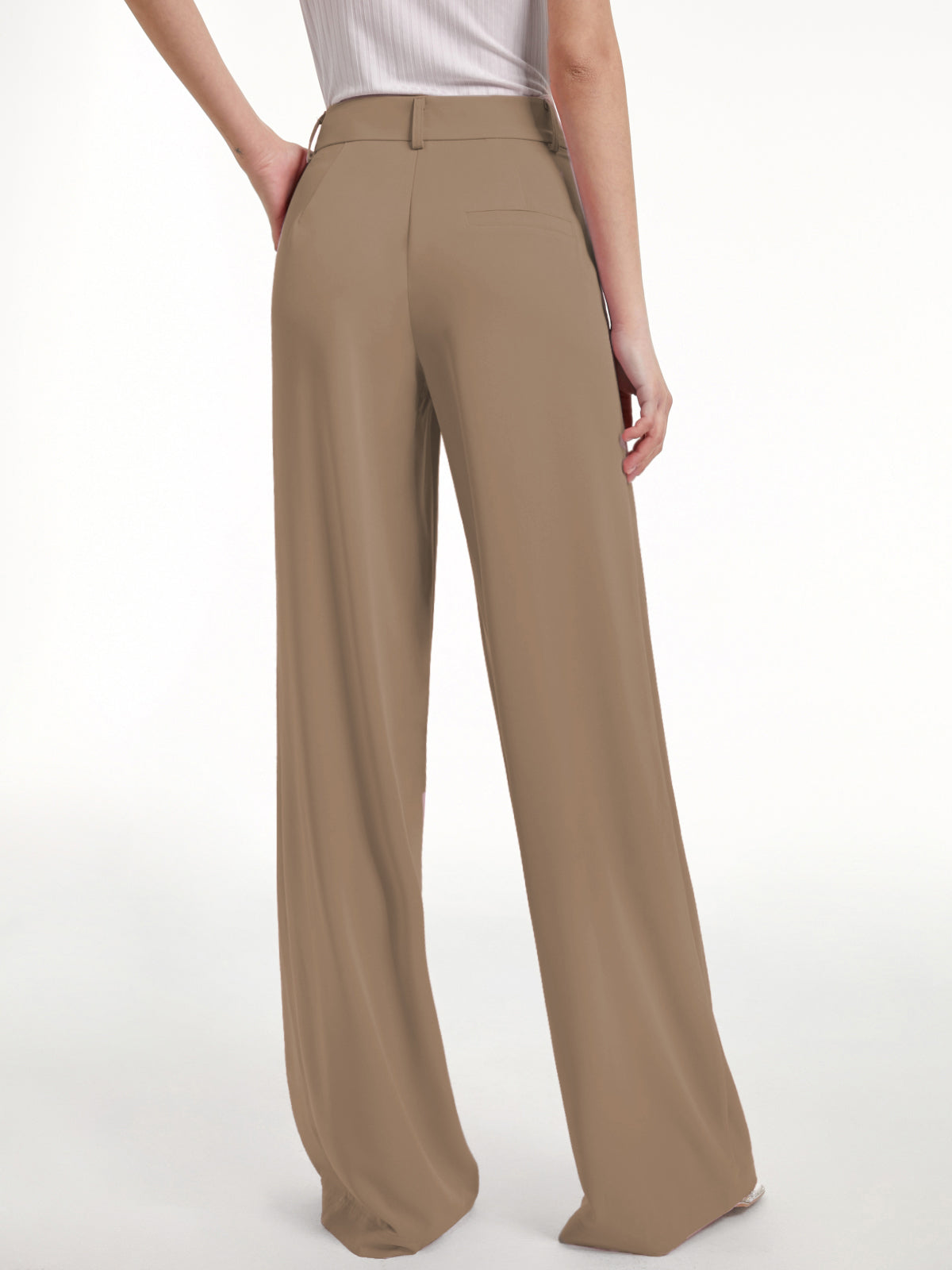 High Waisted Wide Leg Regular Fit Trousers