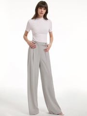 High Waisted Wide Leg Regular Fit Trousers