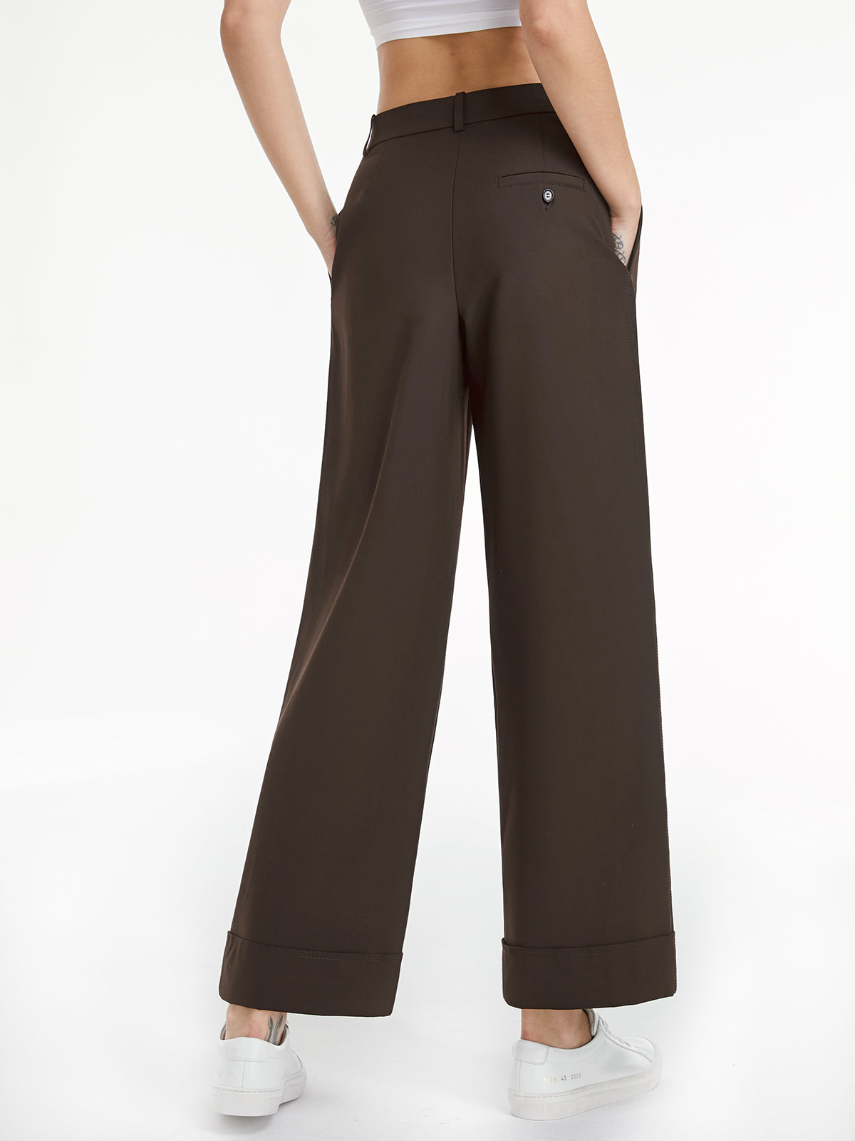 Mid Rise Wide Boxy Leg Trousers