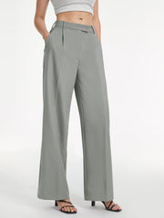 Double Pleat Front High Waisted Trousers