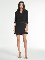 Belt Wrap Long Blazer Romper