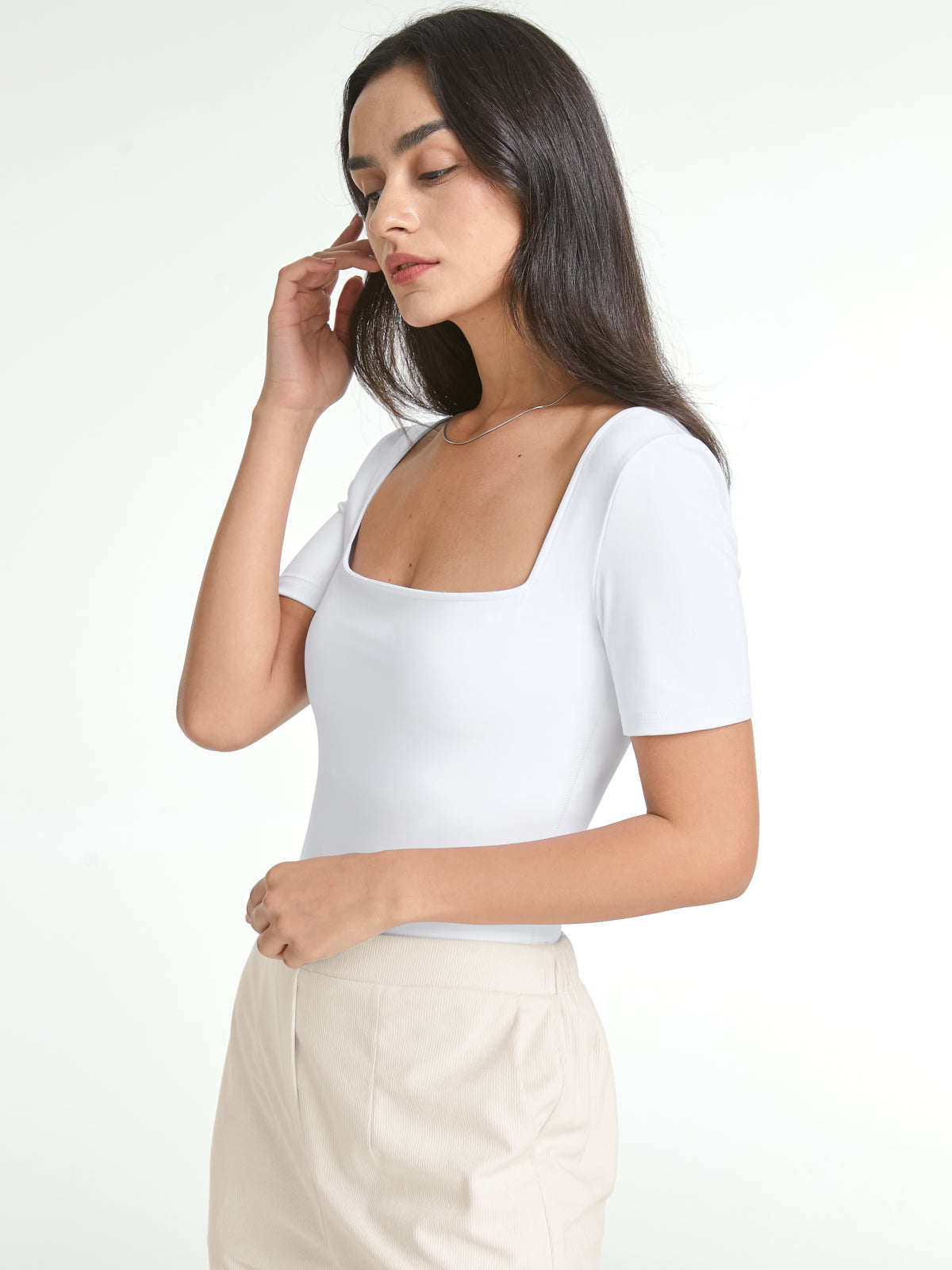 Short Sleeve Square Neck Bodysuit