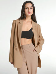 Single Button Arch Pocket Relaxed Fit Blazer