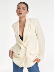 Double Breasted Notch Lapel Blazer