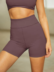 Mauve High Waisted Biker Shorts