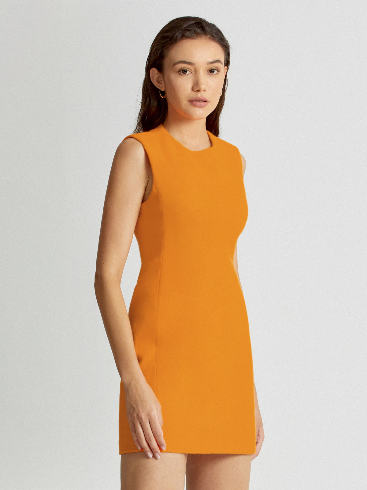 Sleeveless Solid Colored Sheath Dress