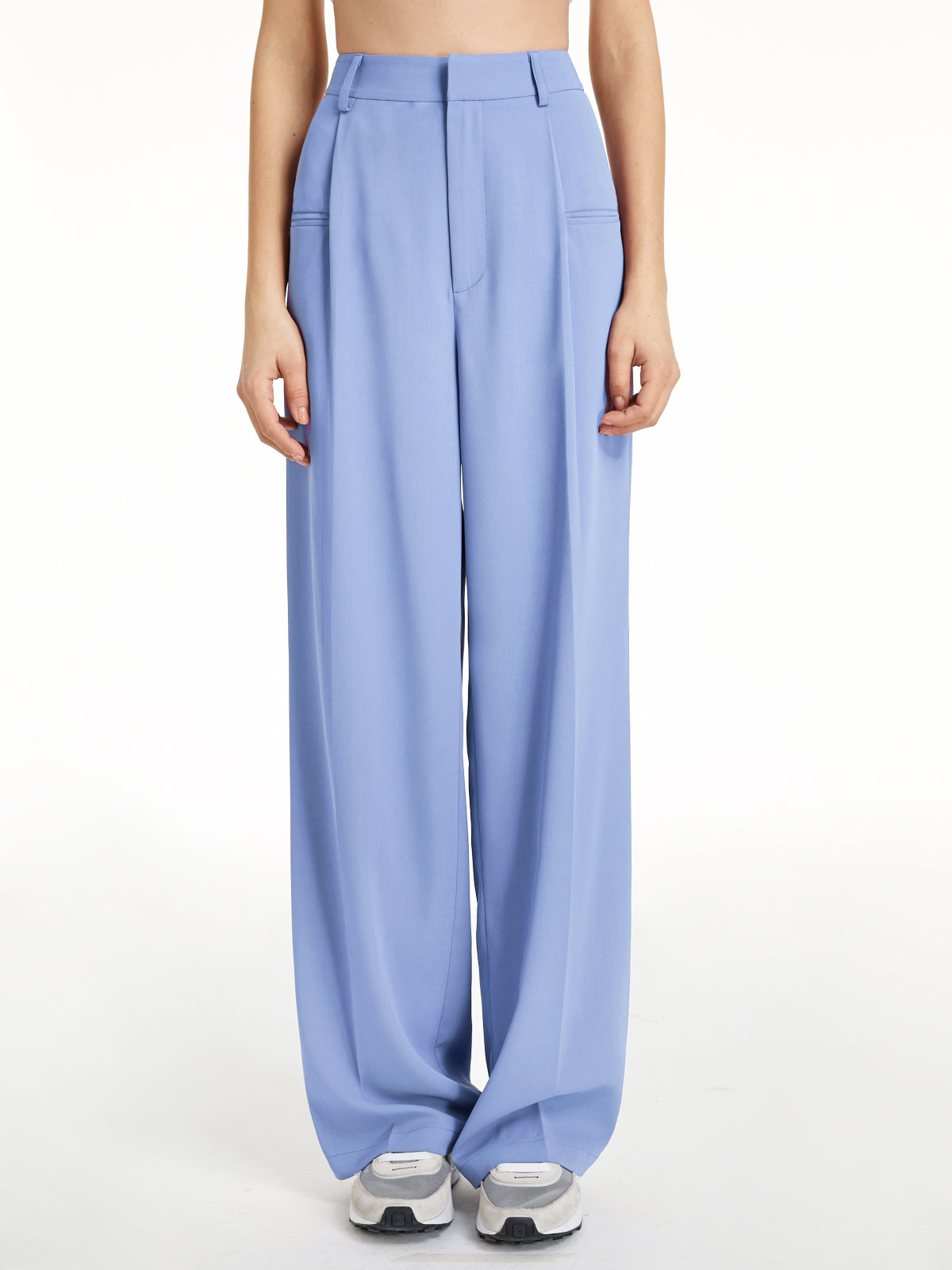 High Waisted Wide Leg Regular Fit Trousers