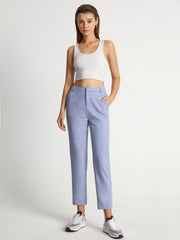 Mid Rise Heathered Pastel Cropped Pants