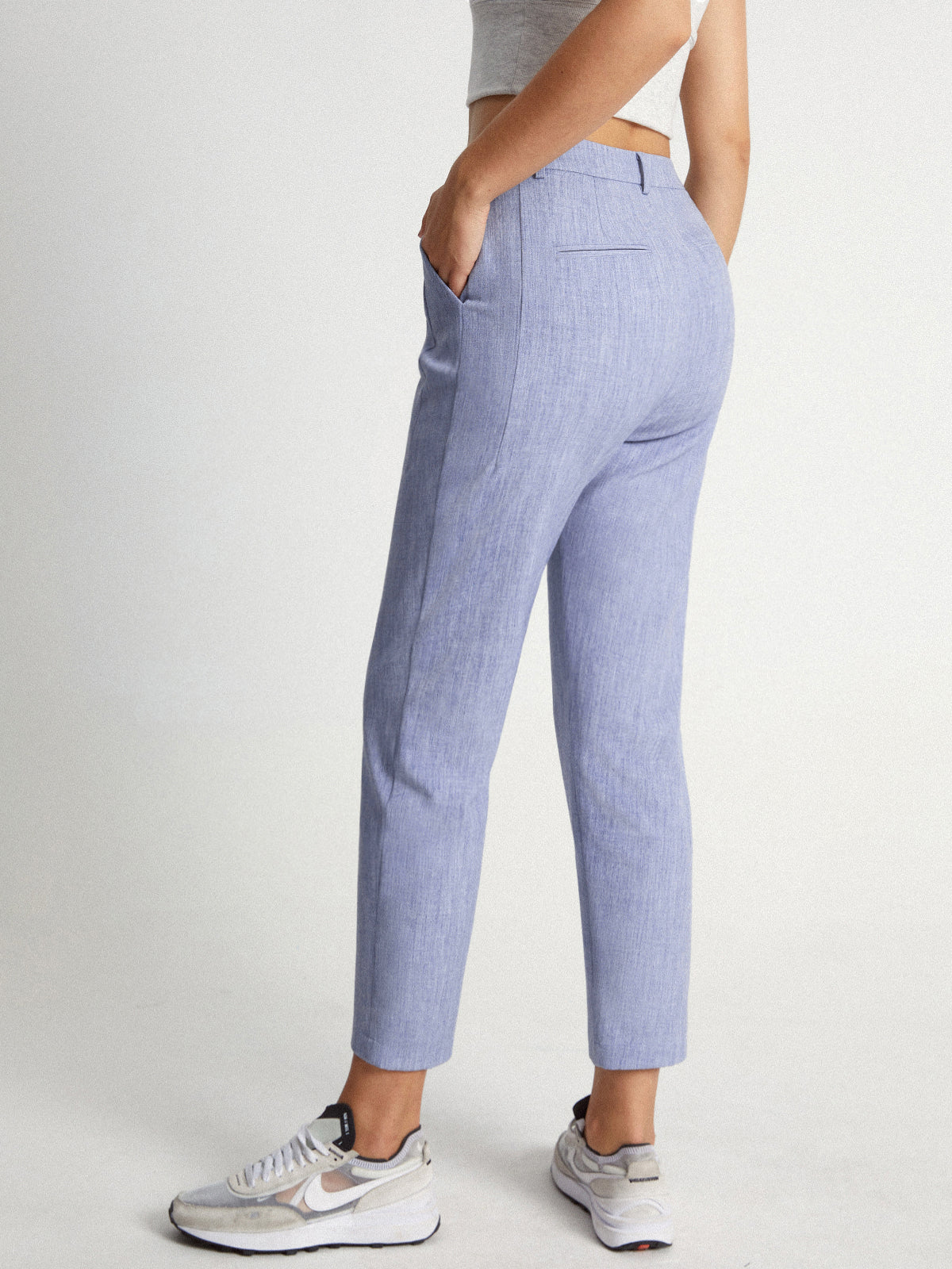 Mid Rise Heathered Pastel Cropped Pants