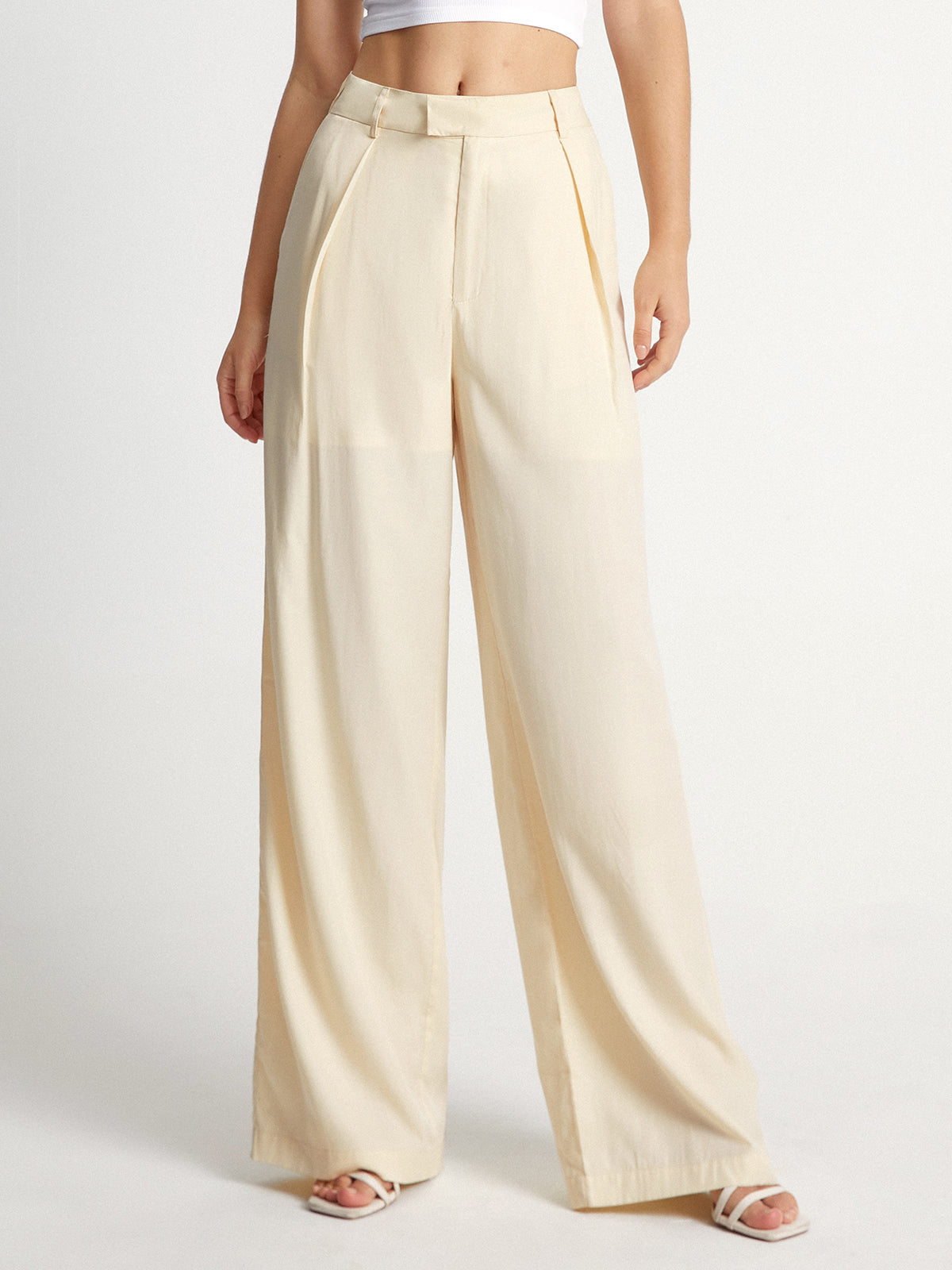 High Waisted Relaxed Fit Wide Leg Loose Trousers