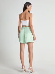 High Waisted Satin Trouser Shorts