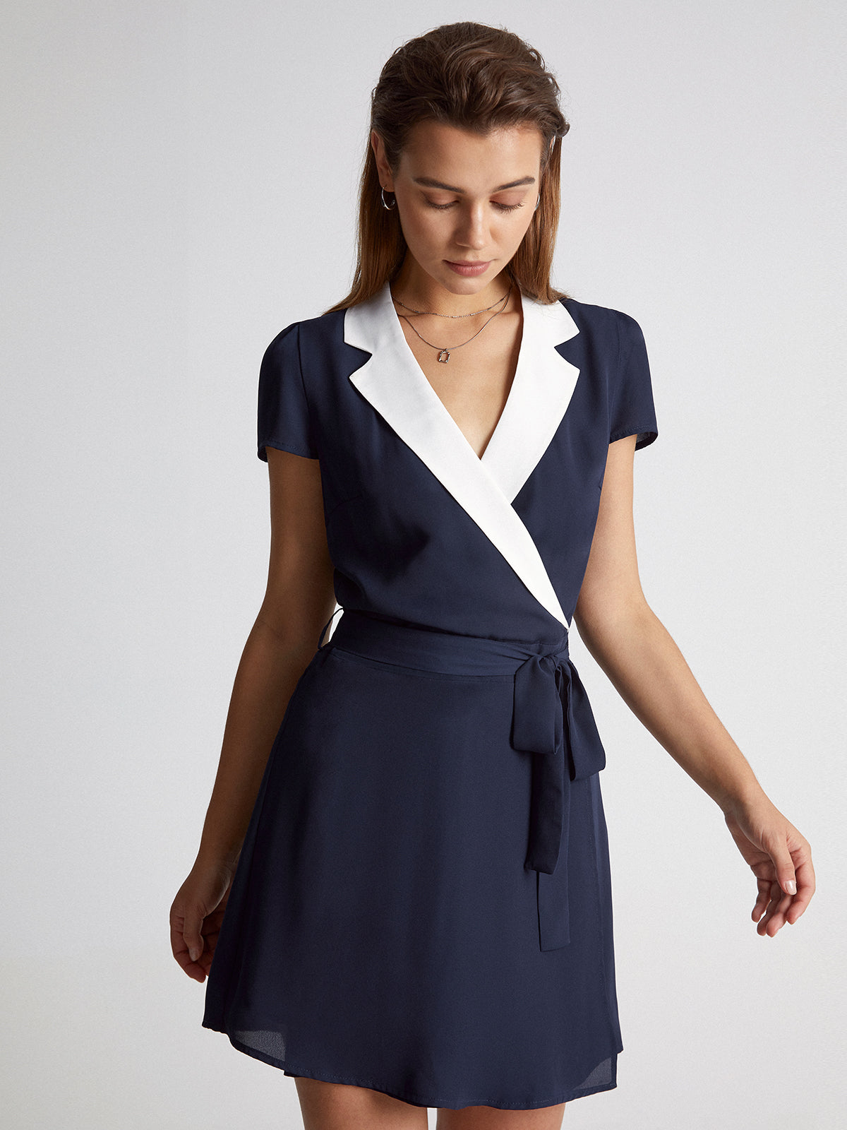 Lapel Decisions Wrap Dress