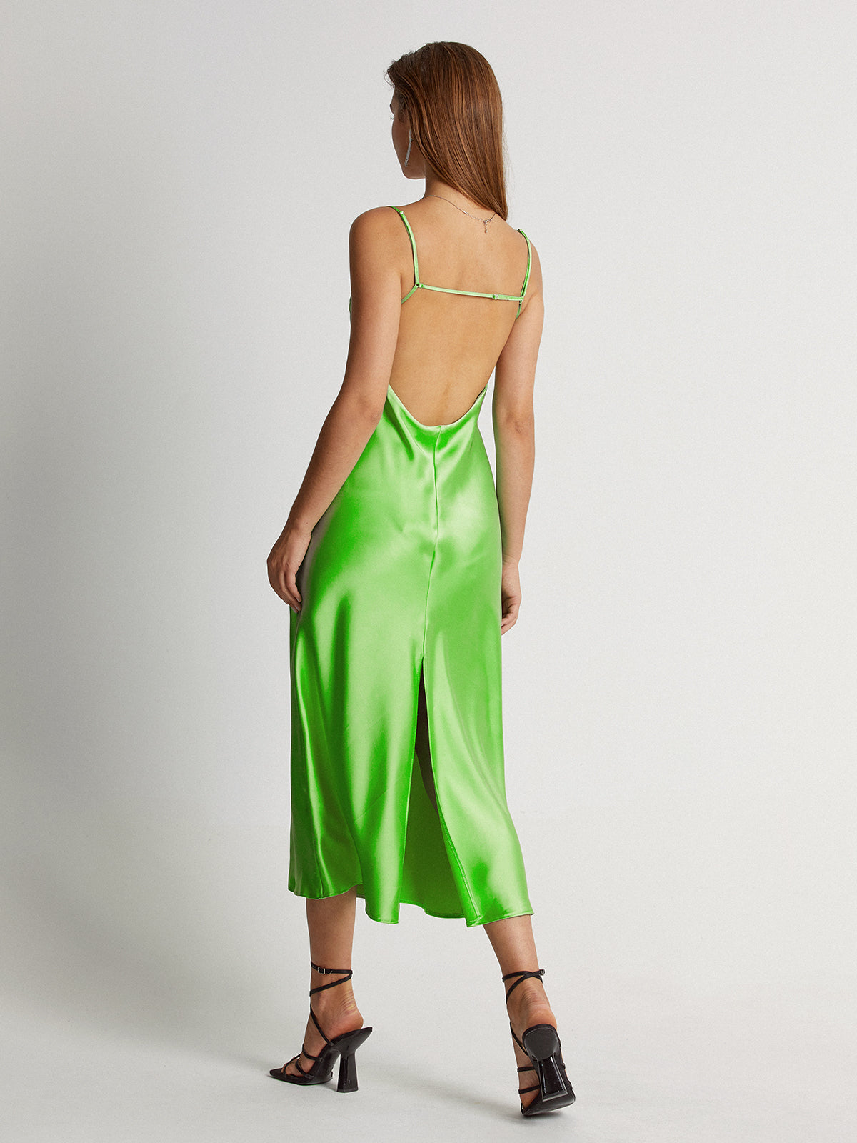 Be-Leaf In Me Satin Midi Dress