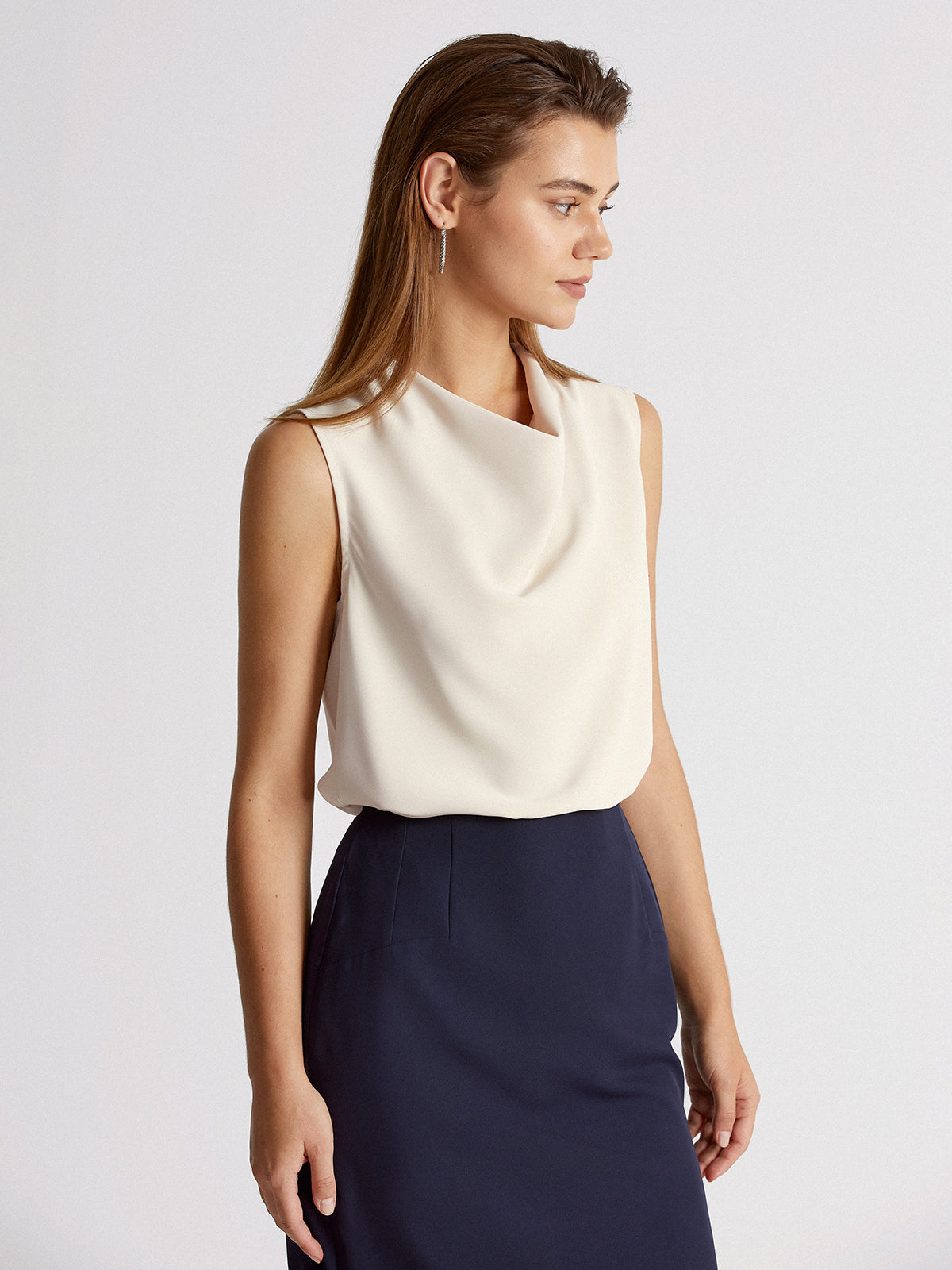 Cowl Neck Sleeveless Top