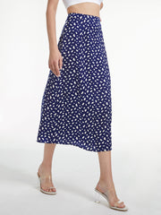 Light Petal High Waisted A-Line Midi Skirt