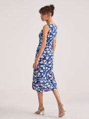 Sweetheart Floral Contour Midi Dress