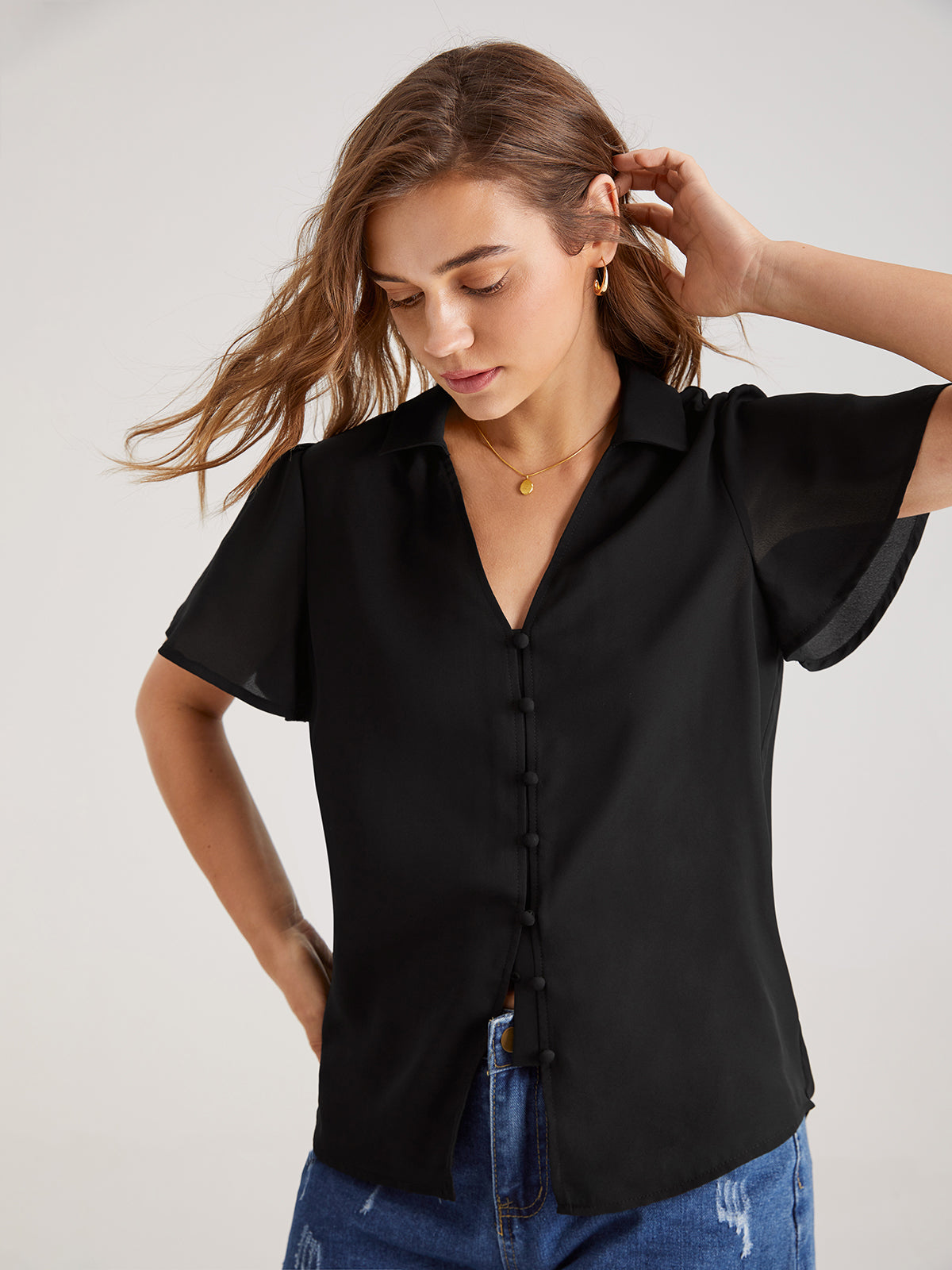 Solid Button Up Shirt – Chicwild