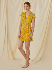 Golden Time Wrap Dress