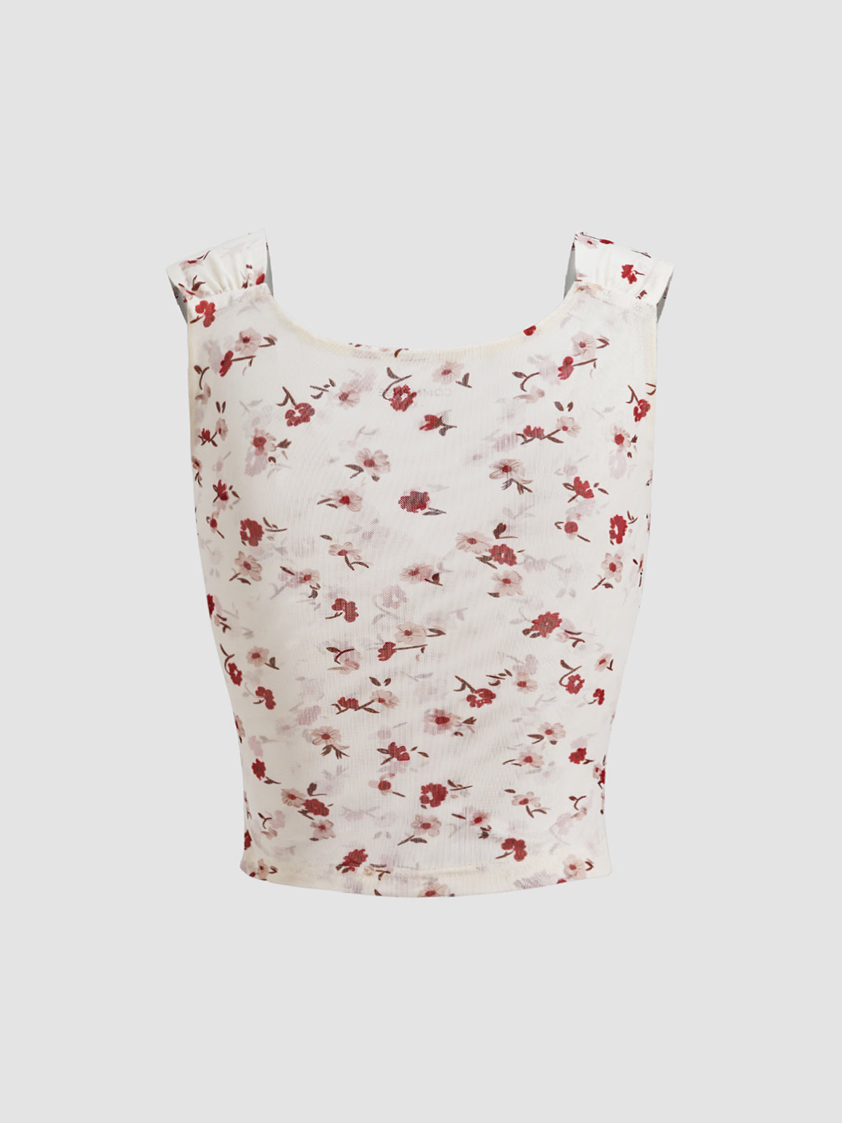 Floral Ruche Tank Wrap Top